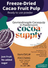 Label of Cocoa Supply Freeze Dried Cacao Pulp Powder